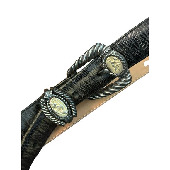 Brighton Museum Collection Women's Black Genuine Leather Casual Dress Belt - Picture 3 of 6